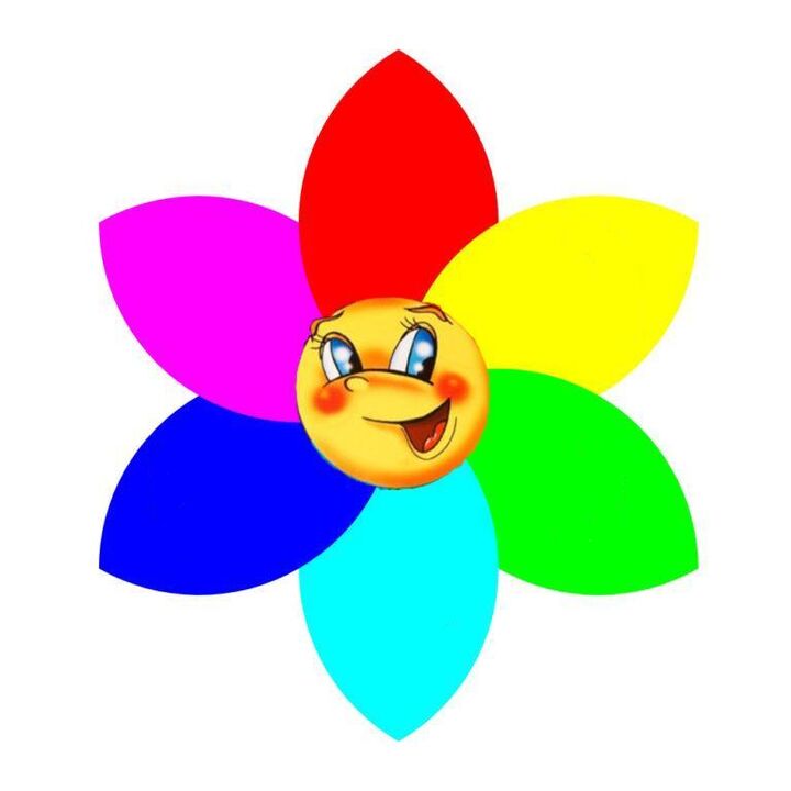 Fleur en papier de couleur à six pétales, chacun symbolisant une mono-régime